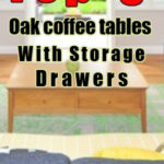 Oak Coffee Table with Storage Drawers