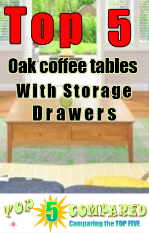 Oak Coffee Table with Storage Drawers
