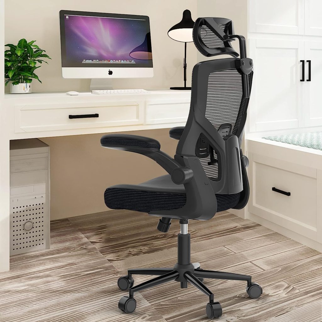 ð¯ð¶ð´ð¬ ð¶ð­ð­ð°ðªð¬ ðªð¯ð¨ð°ð¹, Ergonomic Mesh Desk Chair, High Back Computer Chair- Adjustable Headrest with Flip-Up Arms, Lumbar Support, Swivel Executive Task Chair (Modern, Black)